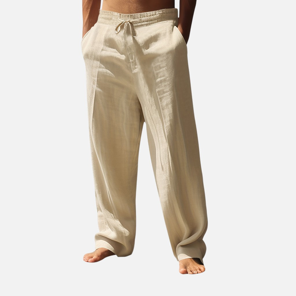 Solviero Club | Pantalones Casual para Hombre Sofisticación Costera – Linen Style