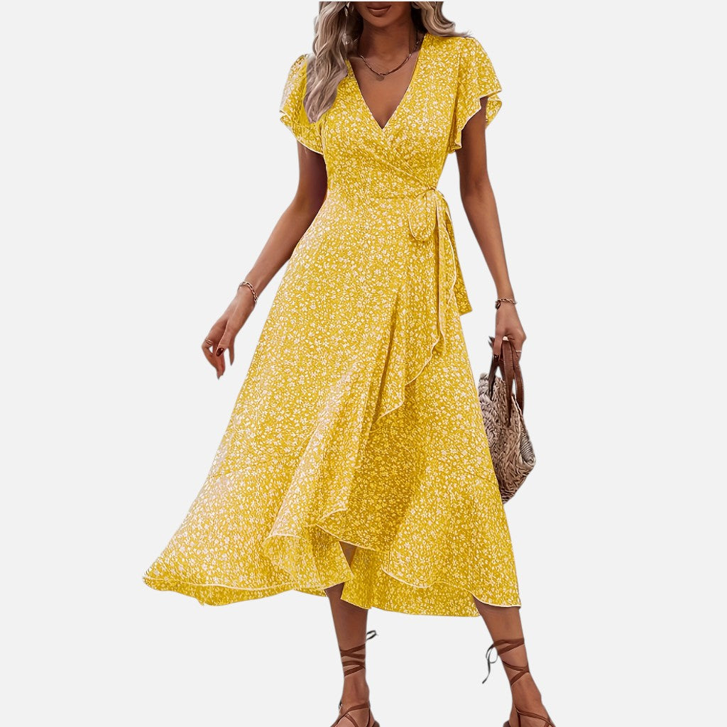 Solviero Club | Vestido con Escote en V Elegancia Atemporal