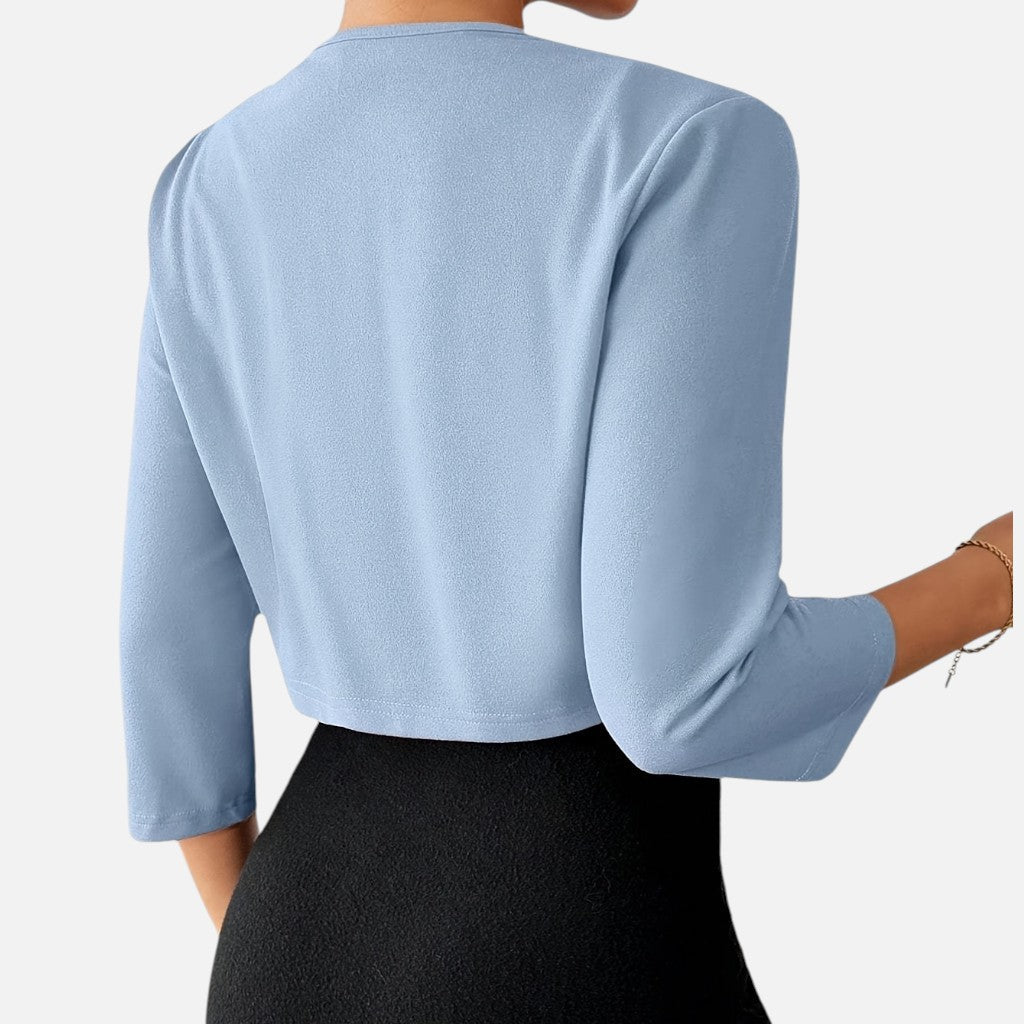 Solviero Club | Blazer de Mujer con Cuello Plisado Elegancia Refinada