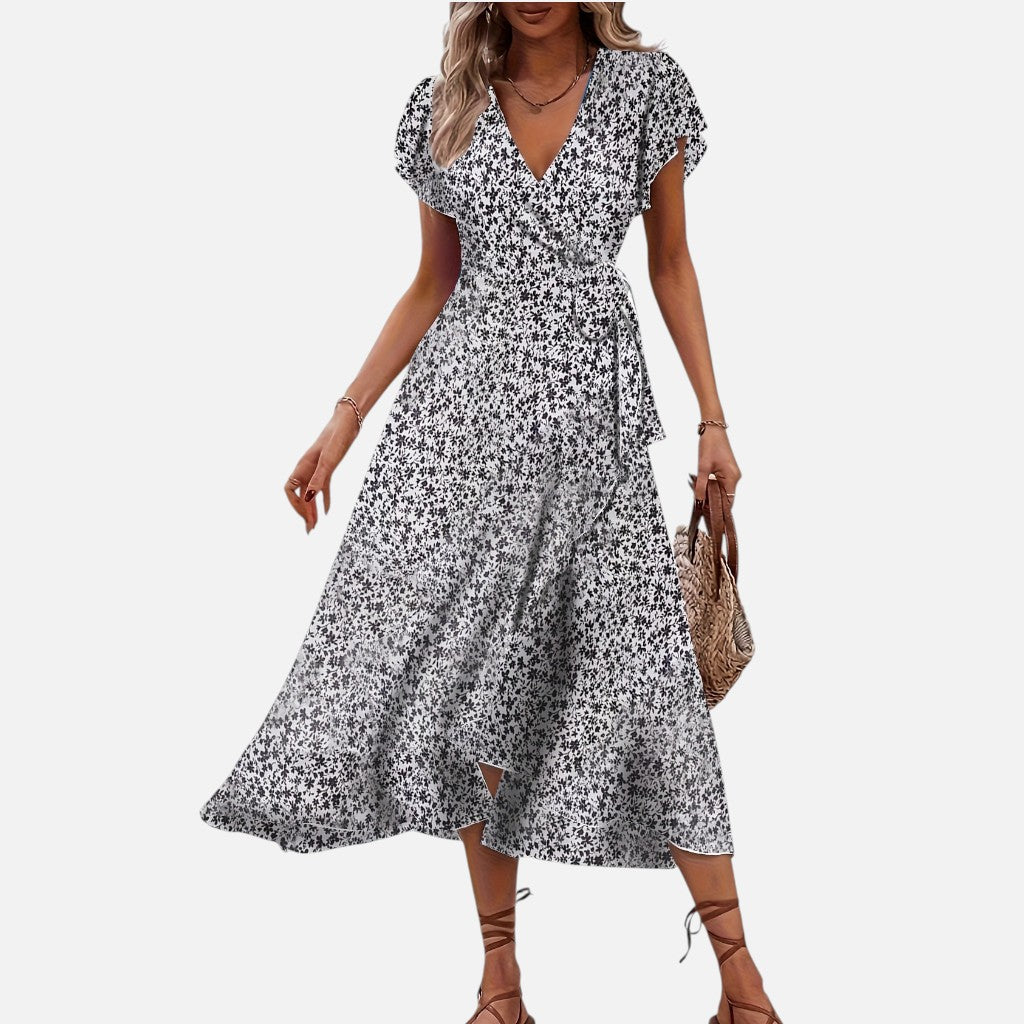 Solviero Club | Vestido con Escote en V Elegancia Atemporal