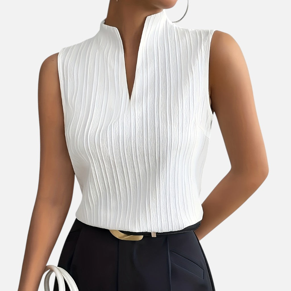 Solviero Club | Top Sin Mangas con Escote en V Elegancia Natural