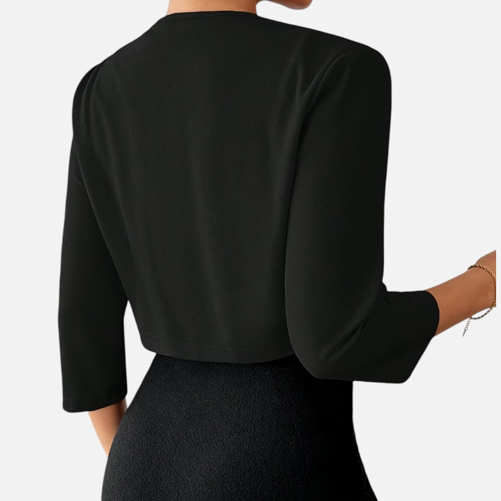 Solviero Club | Blazer de Mujer con Cuello Plisado Elegancia Refinada