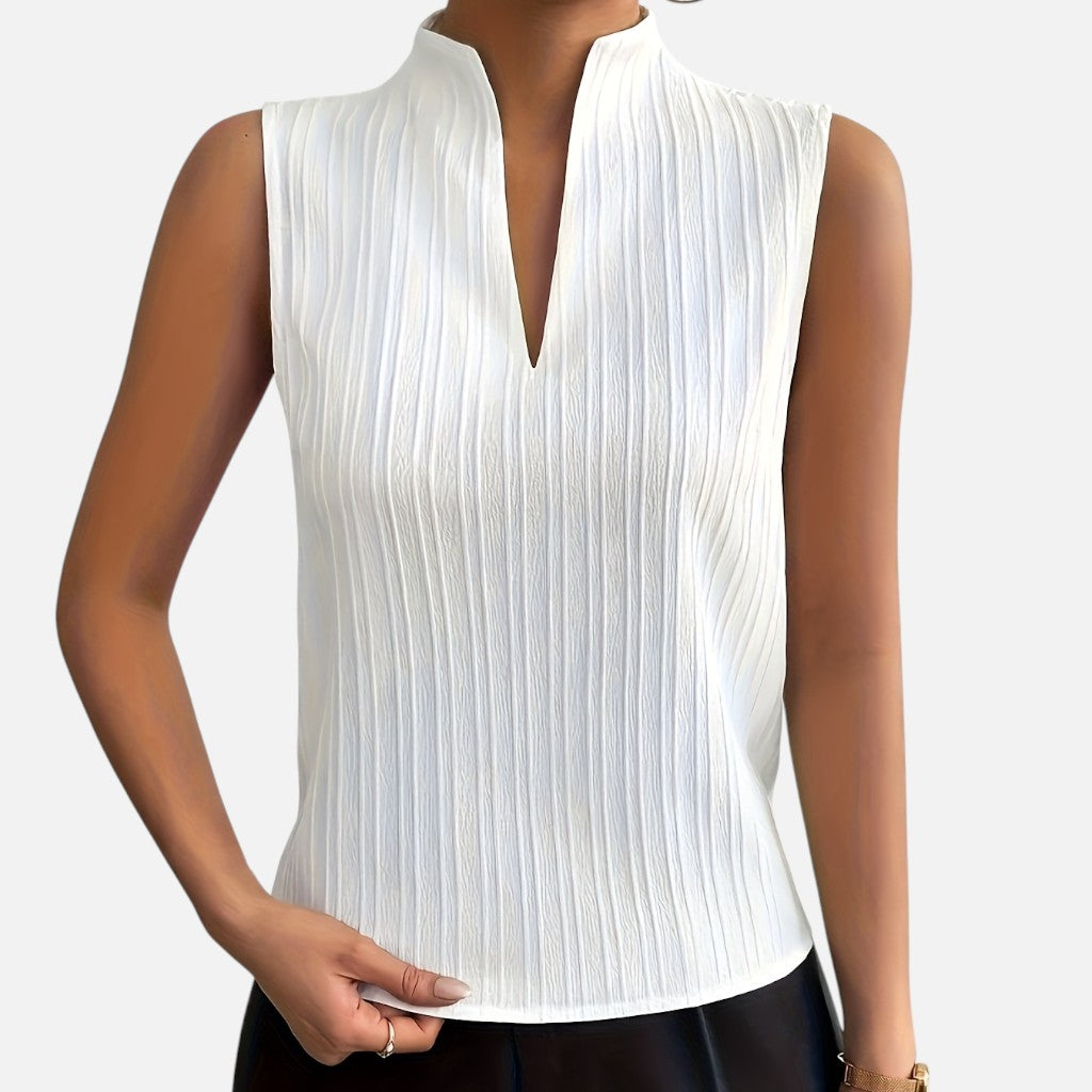 Solviero Club | Top Sin Mangas con Escote en V Elegancia Natural