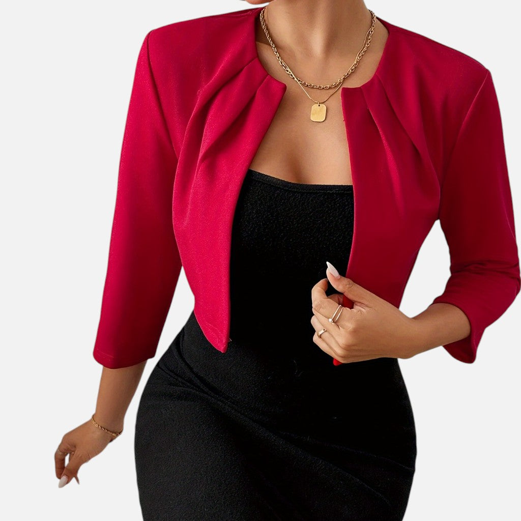 Solviero Club | Blazer de Mujer con Cuello Plisado Elegancia Refinada