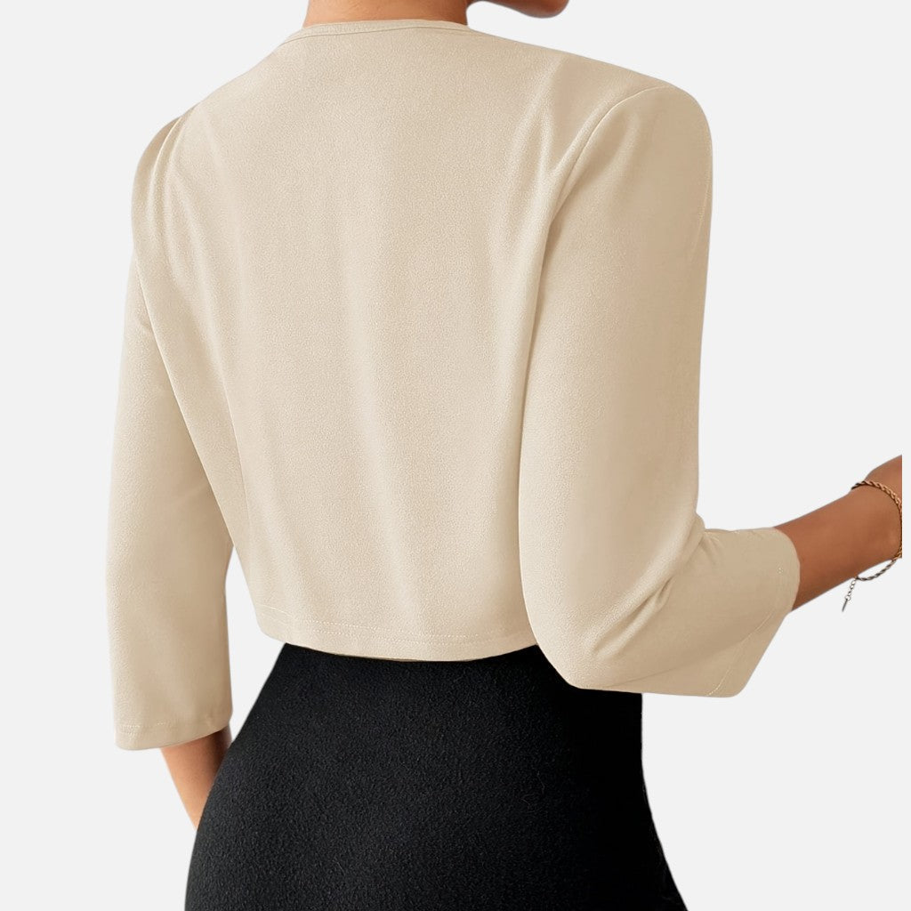 Solviero Club | Blazer de Mujer con Cuello Plisado Elegancia Refinada