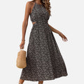 Solviero Club | Vestido Floral con Cintura Calada Encanto Romántico