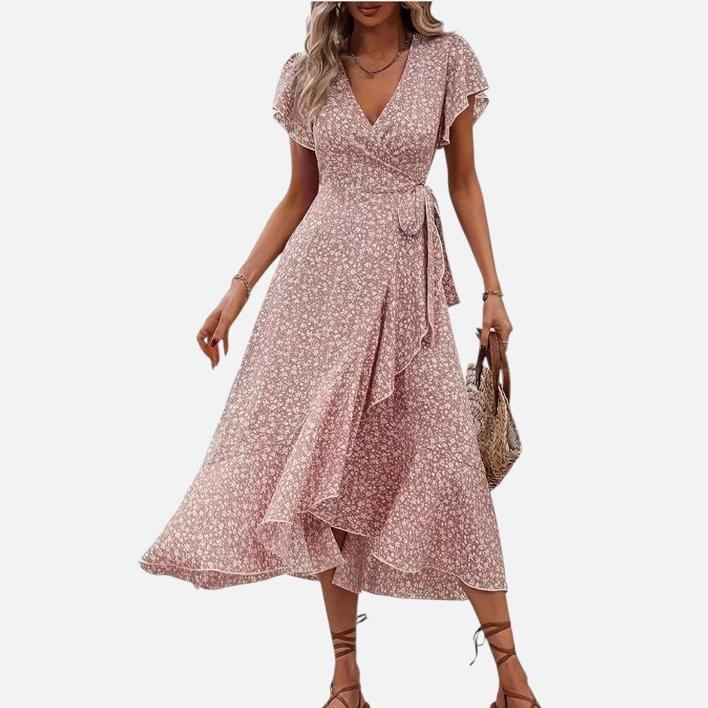 Solviero Club | Vestido con Escote en V Elegancia Atemporal