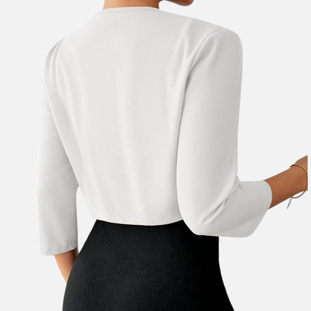 Solviero Club | Blazer de Mujer con Cuello Plisado Elegancia Refinada