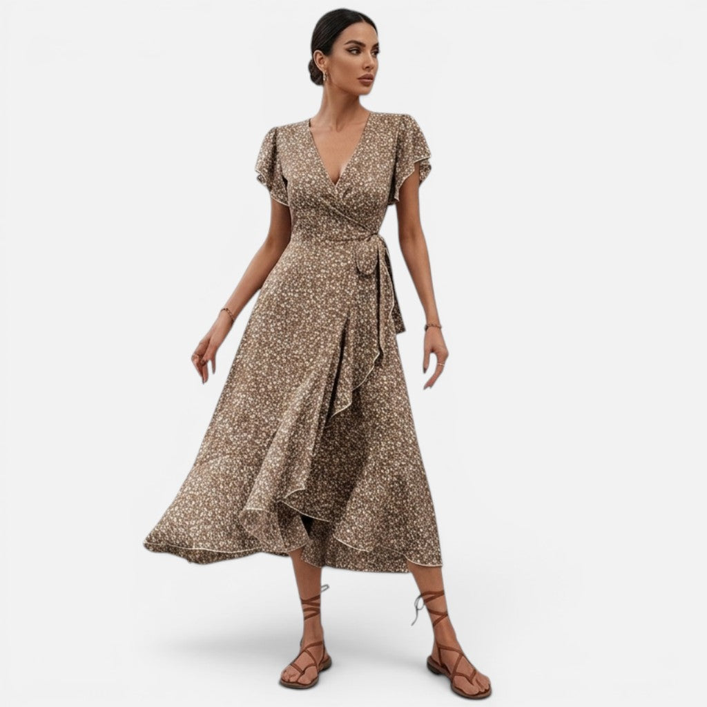 Solviero Club | Vestido con Escote en V Elegancia Atemporal
