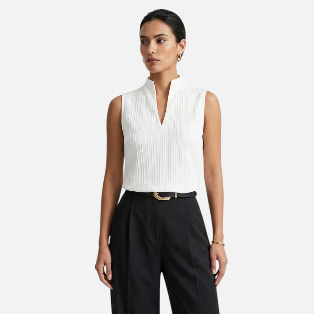 Solviero Club | Top Sin Mangas con Escote en V Elegancia Natural