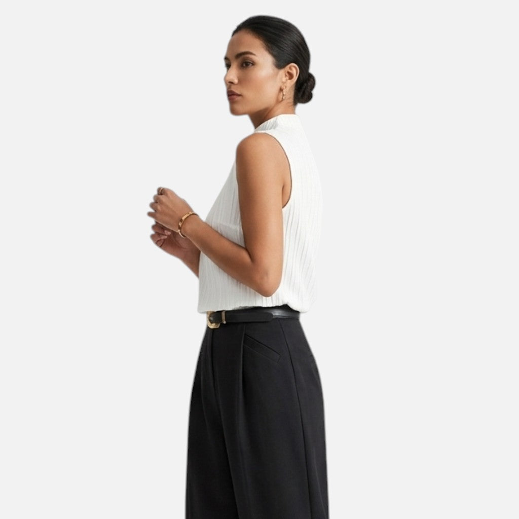 Solviero Club | Top Sin Mangas con Escote en V Elegancia Natural