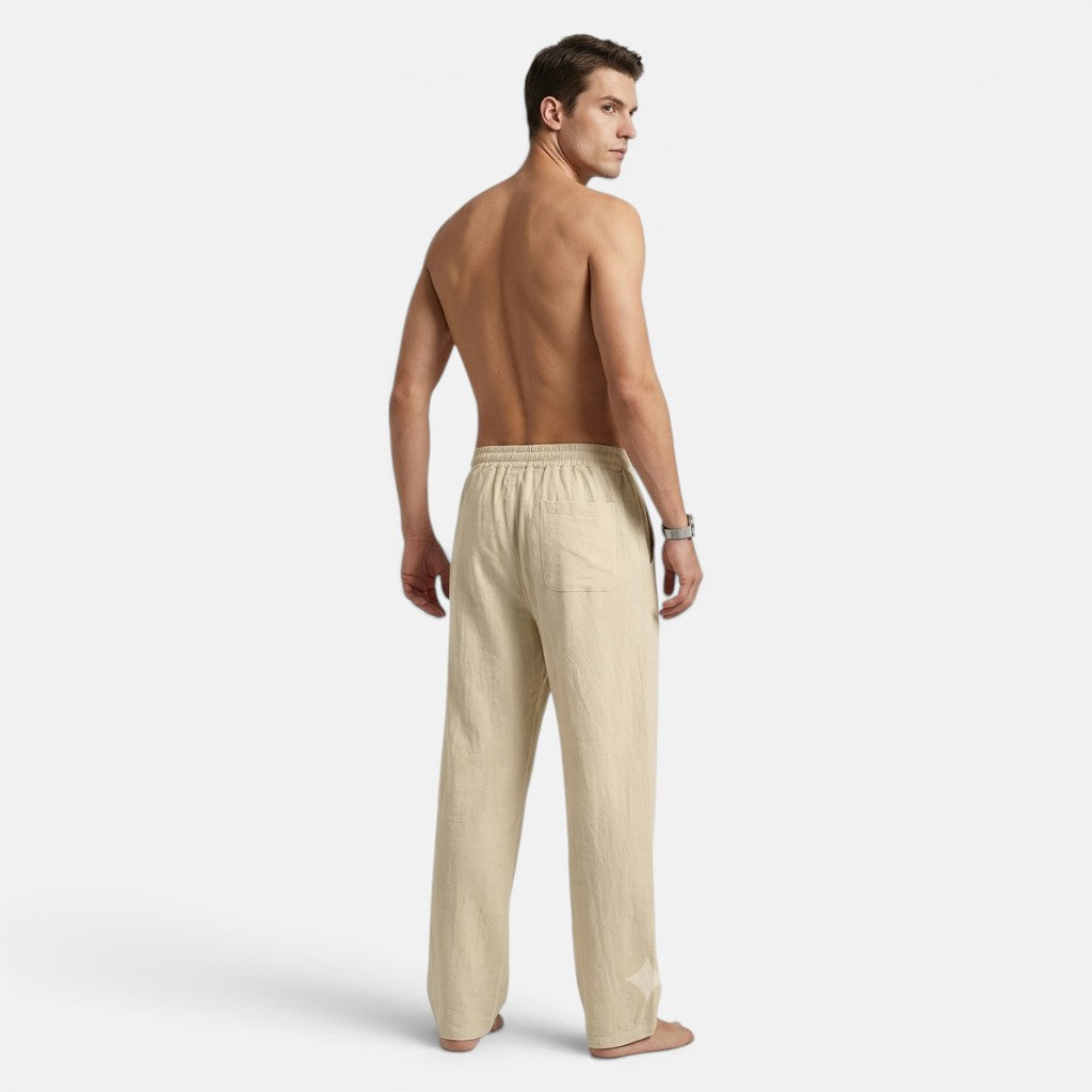 Solviero Club | Pantalones Casual para Hombre Sofisticación Costera – Linen Style