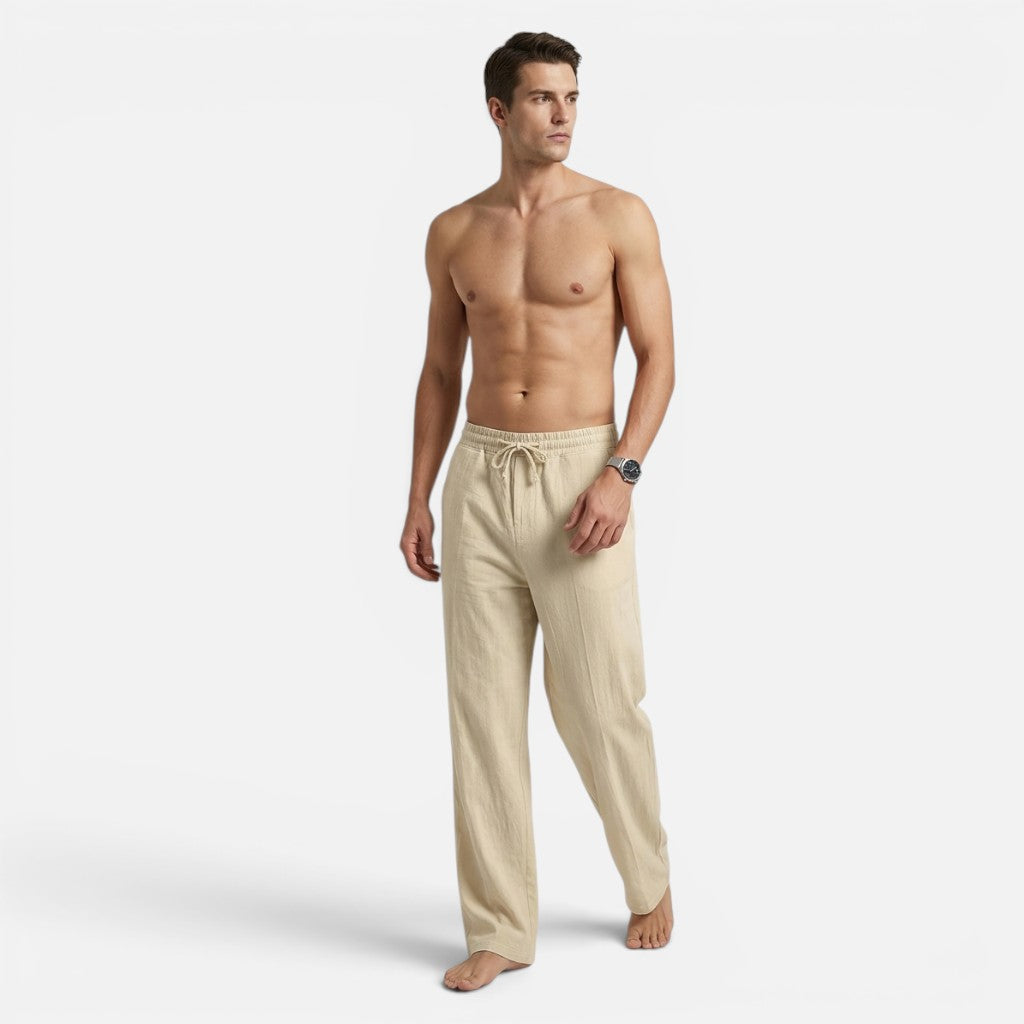 Solviero Club | Pantalones Casual para Hombre Sofisticación Costera – Linen Style