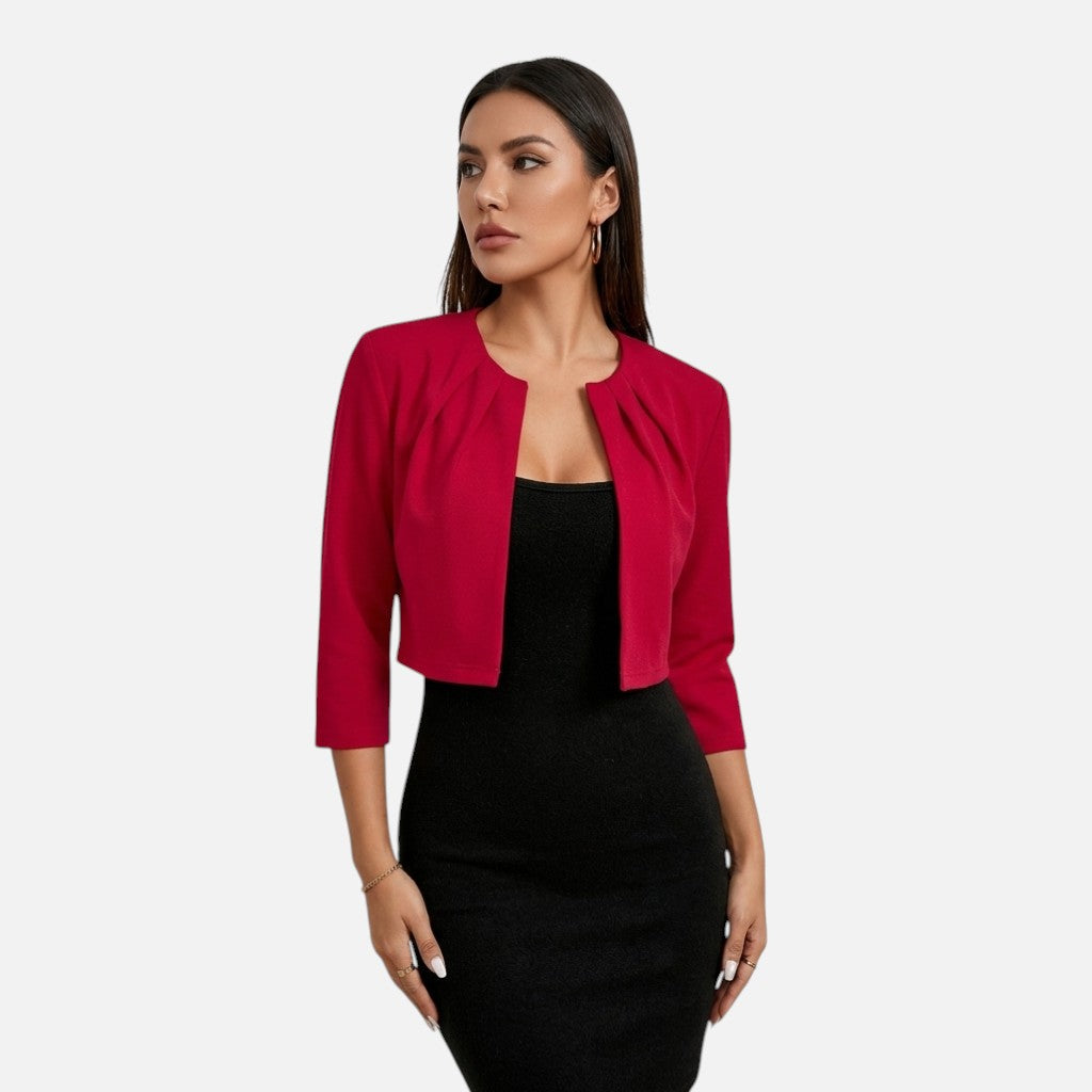 Solviero Club | Blazer de Mujer con Cuello Plisado Elegancia Refinada