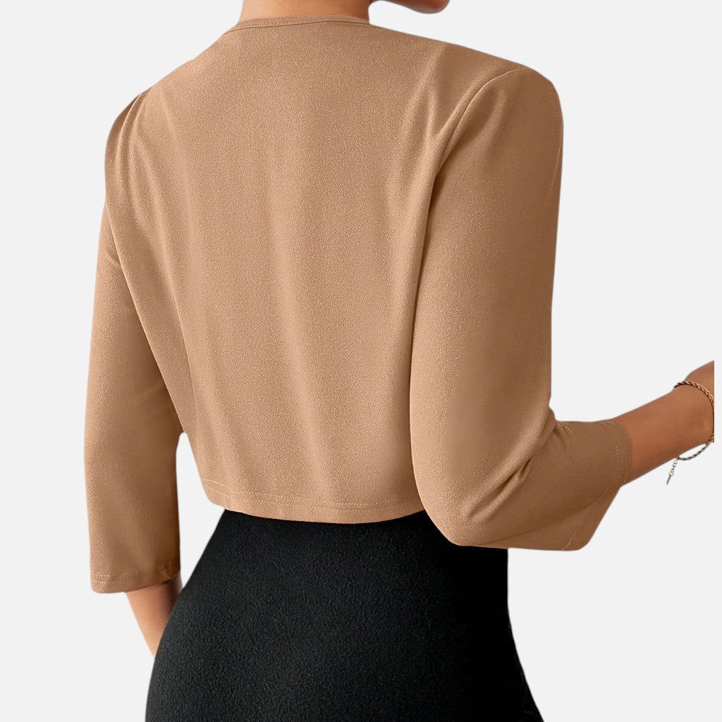 Solviero Club | Blazer de Mujer con Cuello Plisado Elegancia Refinada
