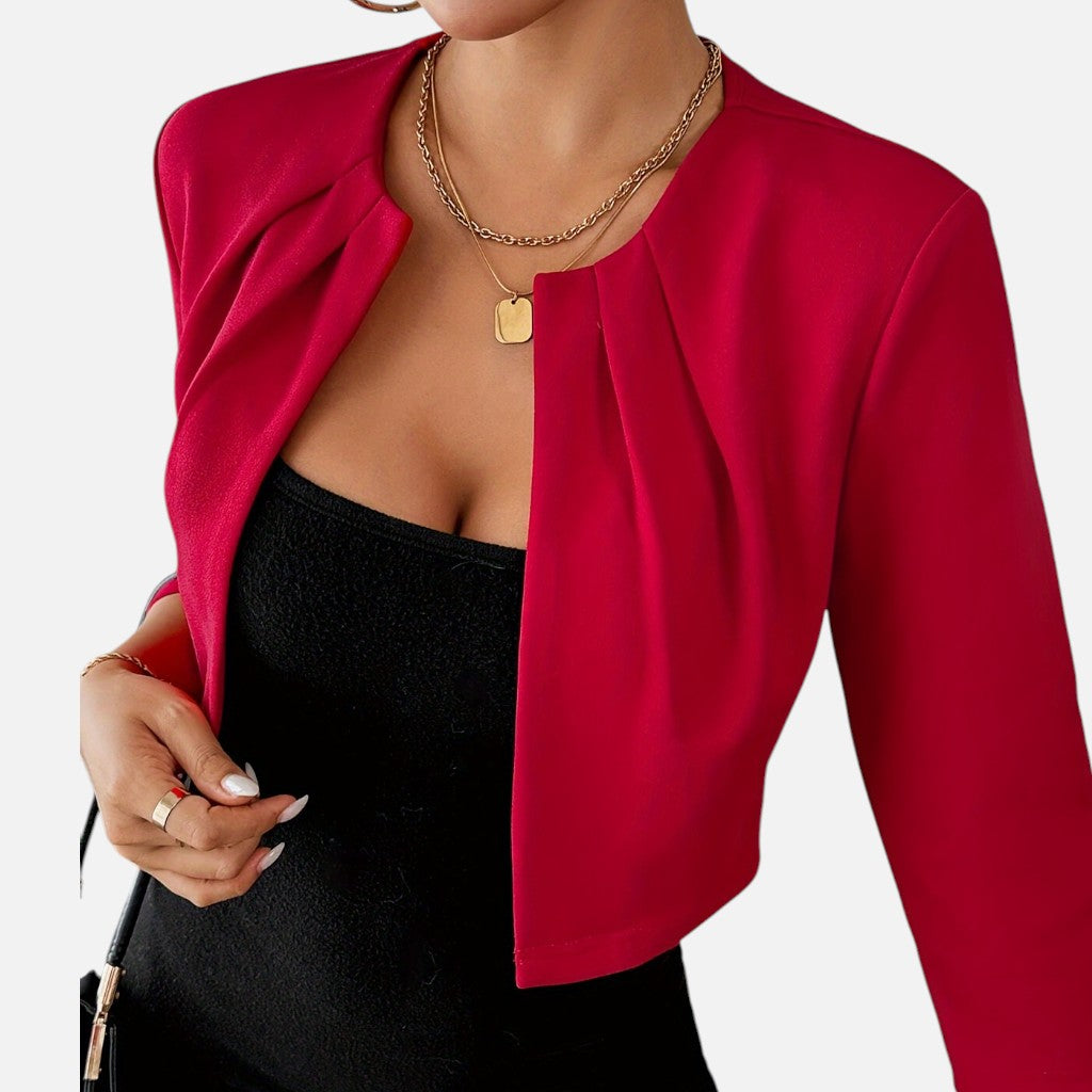 Solviero Club | Blazer de Mujer con Cuello Plisado Elegancia Refinada