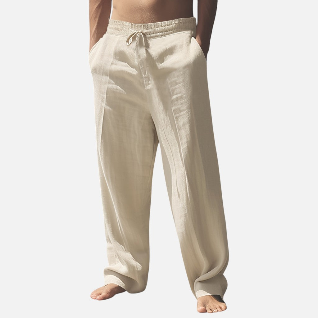 Solviero Club | Pantalones Casual para Hombre Sofisticación Costera – Linen Style