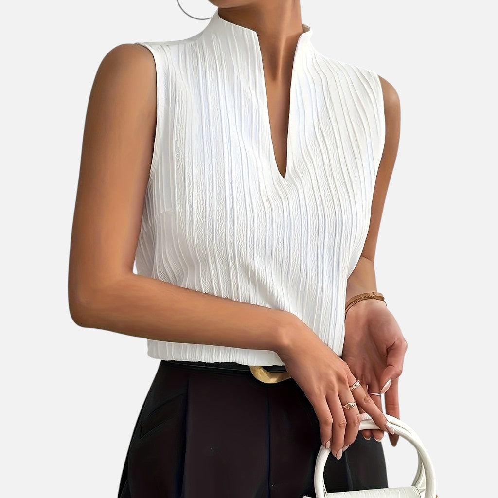 Solviero Club | Top Sin Mangas con Escote en V Elegancia Natural